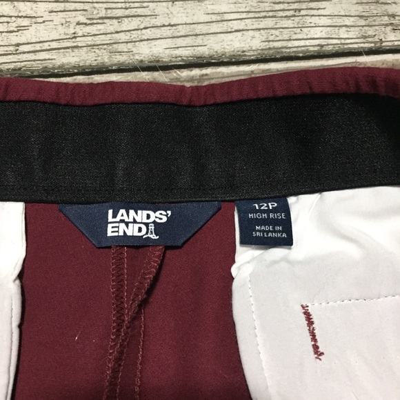 Lands End High Rise Pants Women’s 12P Burgundy (Inseam 24.5) Stretch - Picture 8 of 8